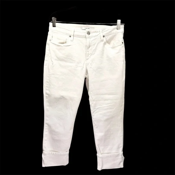 Joe's Jeans White Cuffed 24” Cropped Capri Denim Pants - Picture 3 of 14